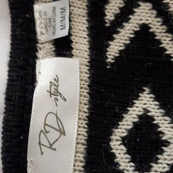 RD Style- Womens Black/Cream Skull Open Cardigan Goth Grunge Punk Sz.Medium - Picture 6 of 7